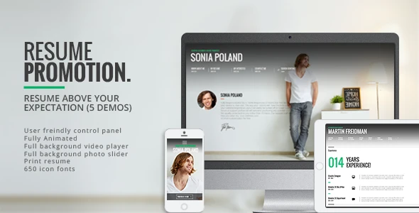 Promotion – Animated CV WordPress Resume Theme